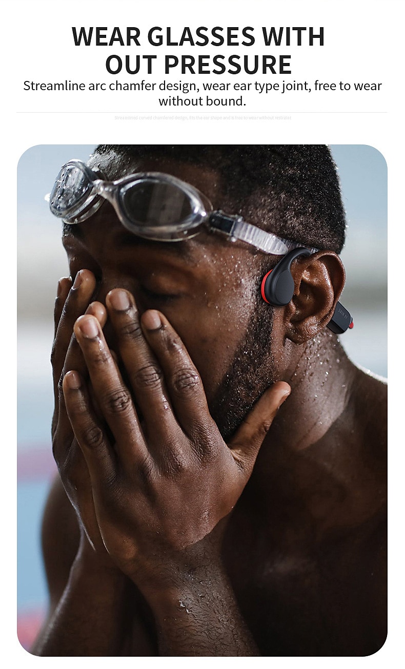 Bone Conduction Bluetooth Earphones - IPX8 Waterproof MP3 Player, 32GB Memory, HiFi Ear-Hook Headphones with Mic for Swimming 2025 - GBP £35 –P12
