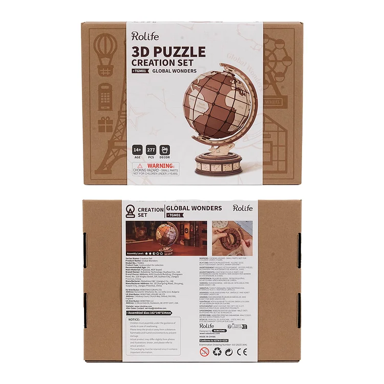 Rolife Global Wonders 3D Wooden Puzzle TGM01