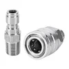 2Pcs 1/4 High Pressure Washer Quick Connector External Thread Pipe Hose Adapter