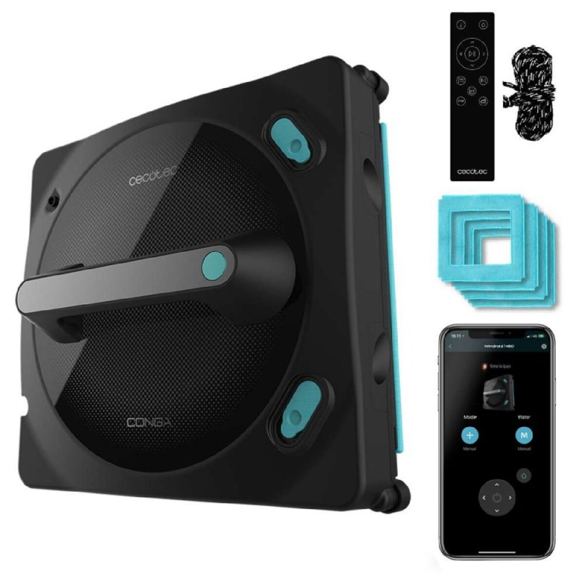 Cecotec Smart Window Cleaning Robot Windroid 1490, remote control, 72W, dual spray