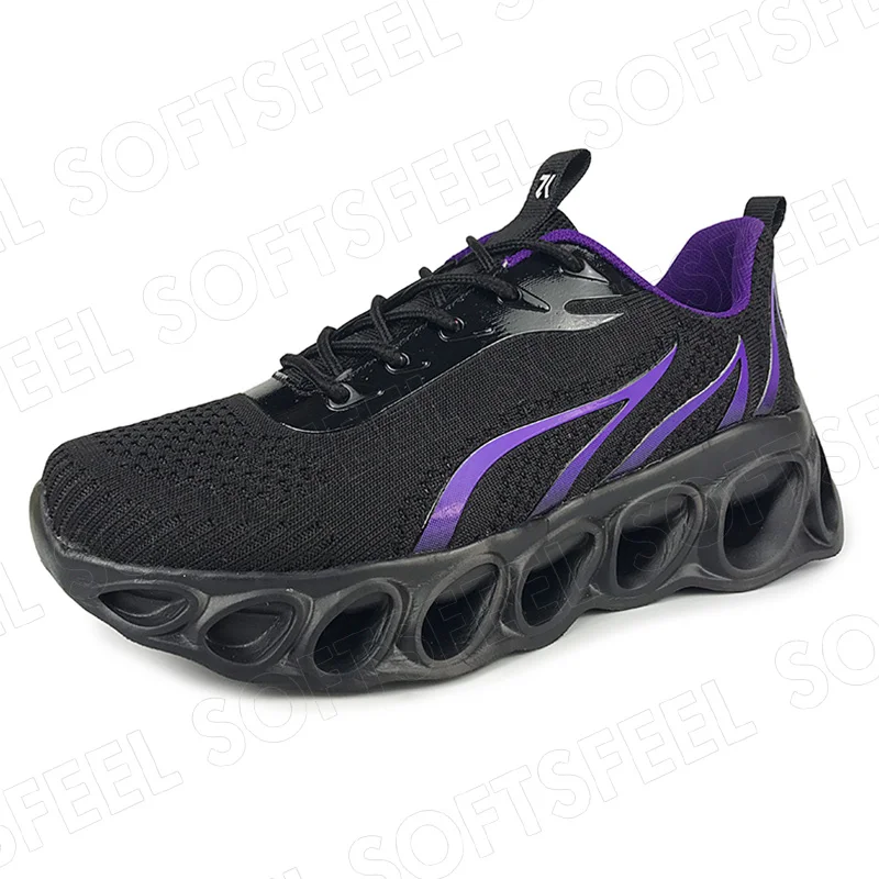 Softsfeel Men's Relieve Foot Pain Perfect Walking Shoes - Black Purple