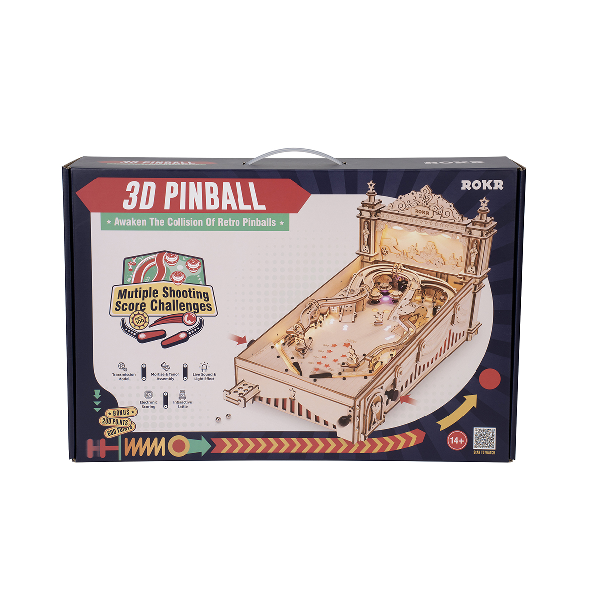 Puzzle Mécanique 3D Bois - Flipper - 3D Pinball - ROKR
