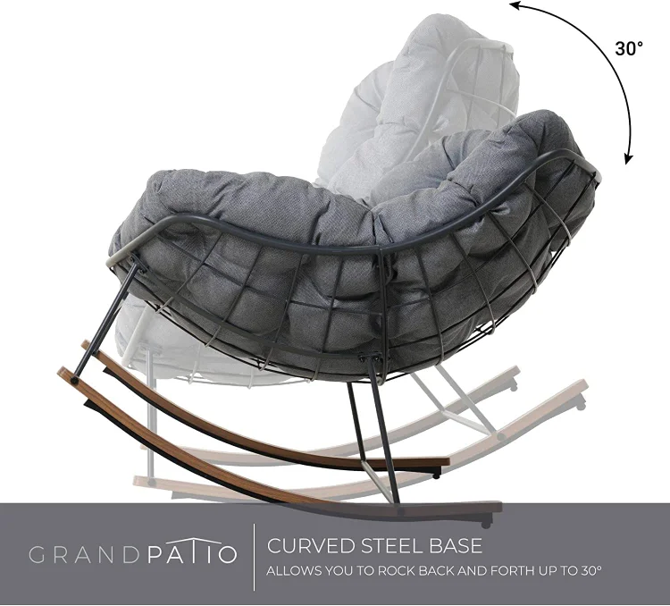 Steel Rocking Chair With Cushion