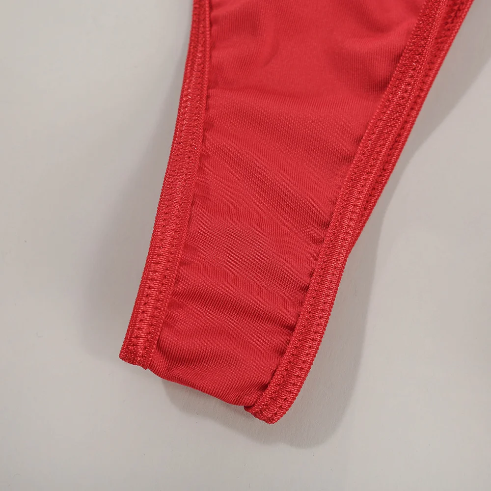 Billionm Women Lace Lingerie Red Bow Knot Transparent Bra and Panty Set Lenceria Para Mujer See Through Femme Ropa Interior 2021 Sexy