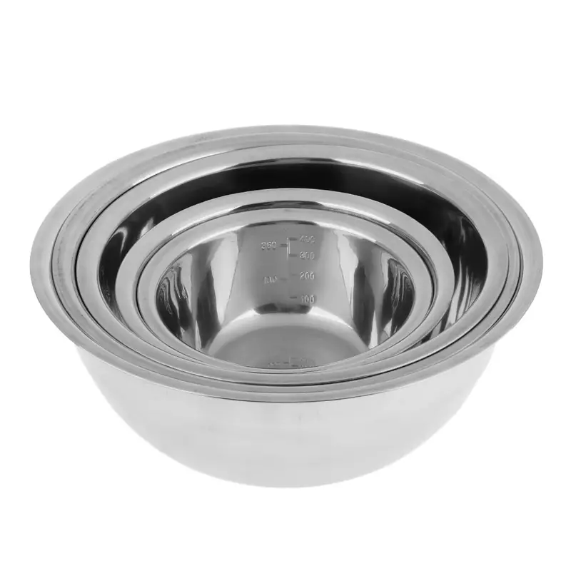 5pcs non slip stainless steel mixing bowls set perfect for kitchen cooking and baking nesting design for easy storage details 5