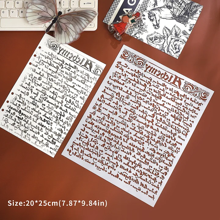Journalsay Text Pattern Stencil