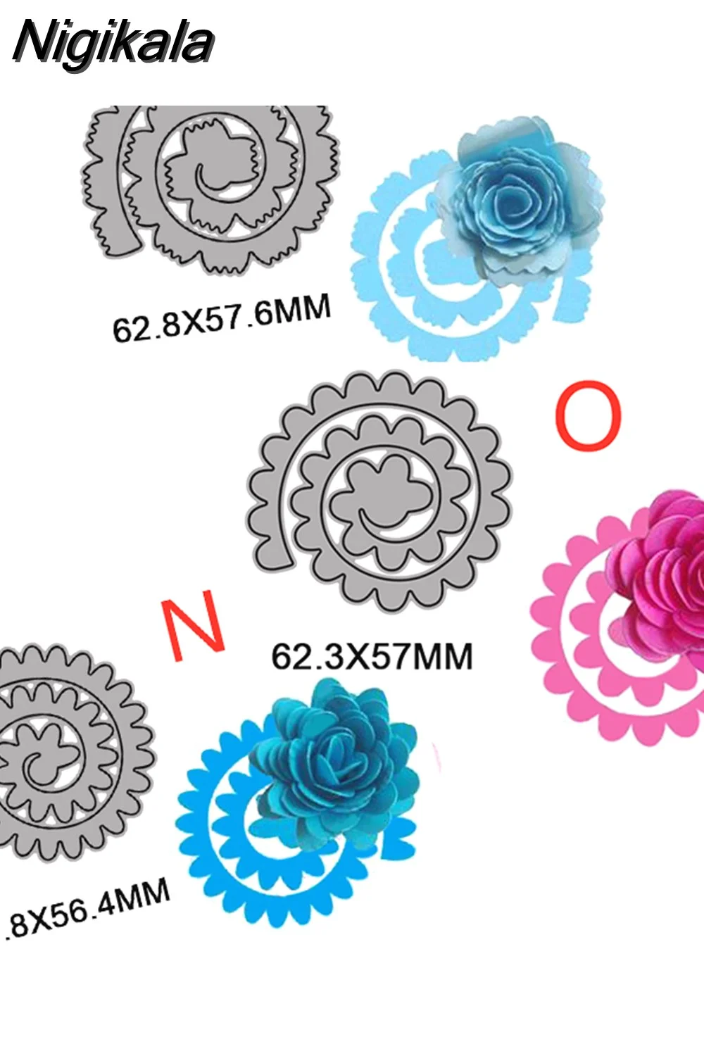 Nigikala Spiral Flower Garland Metal Cutting Dies for DIY Scrapbooking Album Decorative Crafts Embossing Paper Cards Making 2023 New