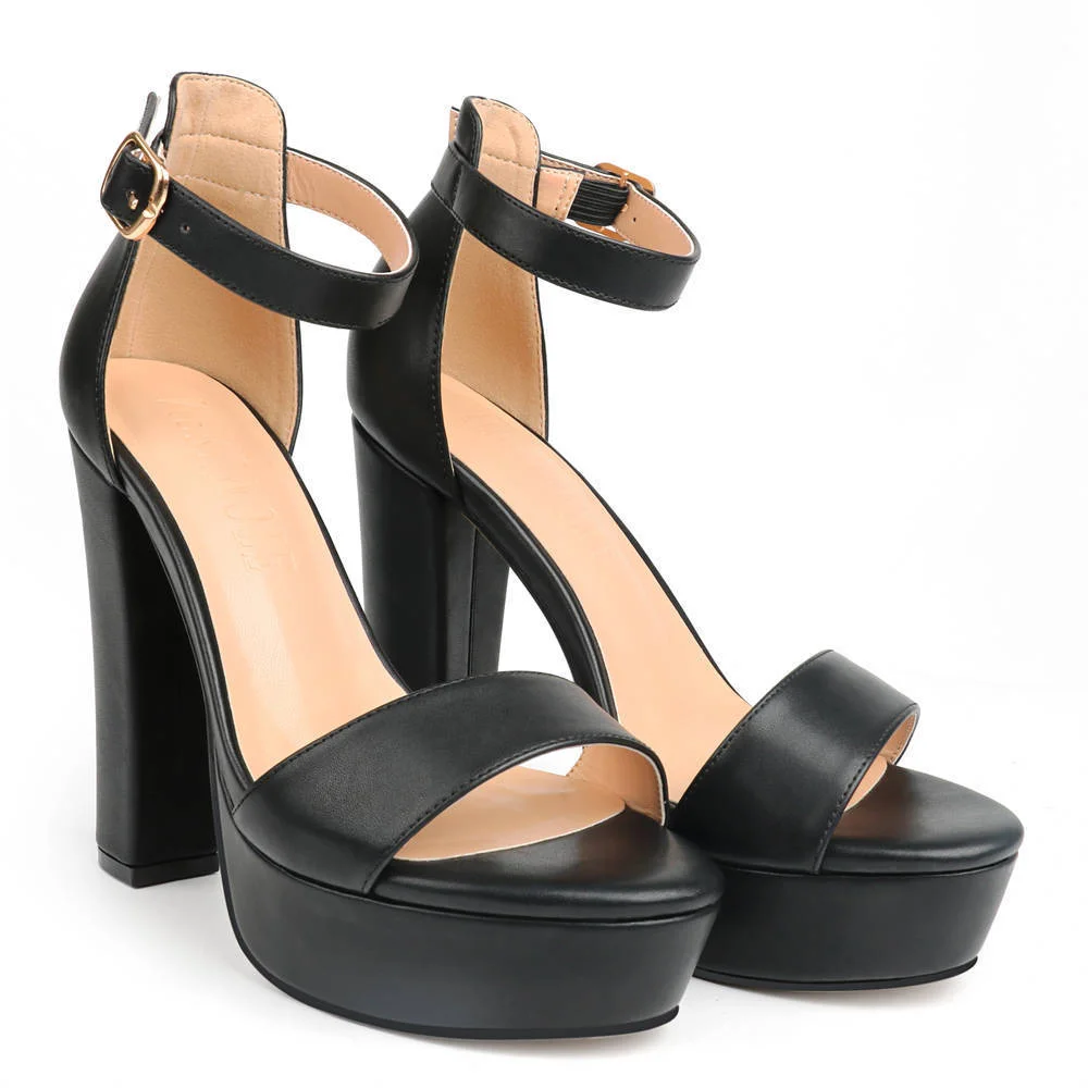 130mm Chunky Heels for Women Slingback Pumps Platsform Sandals Casual Wedding Daily Pumps-MERUMOTE