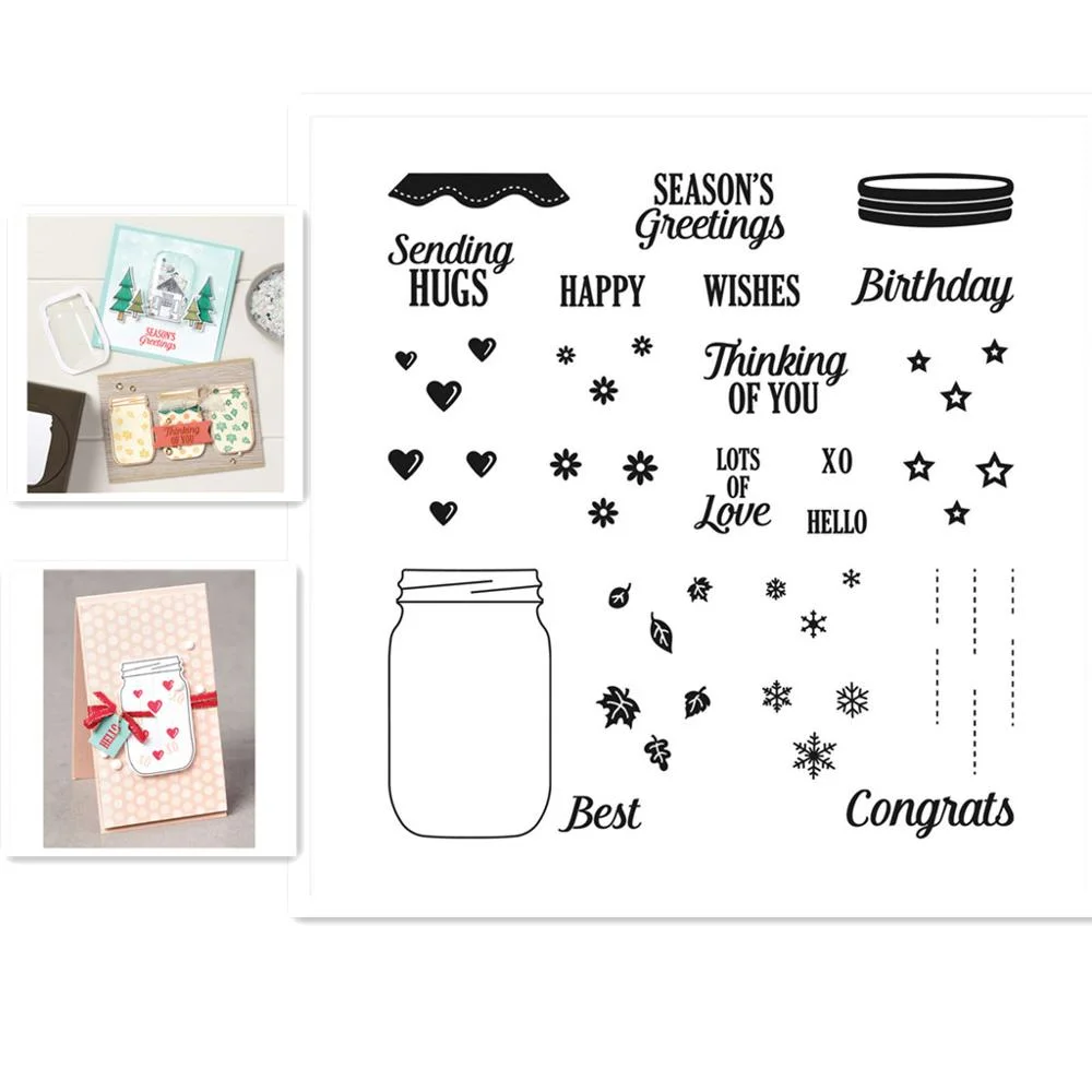 Metal Cutting Dies and Clear Stamp Set For Scrapbooking Paper Craft Handmade Card Album Punch Art Cutter 2021 New Christmas Dies