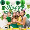 Birthday Decorations, NO DIY, Pre-Strung Happy Birthday Banner with Honeycomb Balls, Hanging Swirls, Circle Dots Garland, Happy Birthday Party Decorations for Women Men Boys Girls (Green)