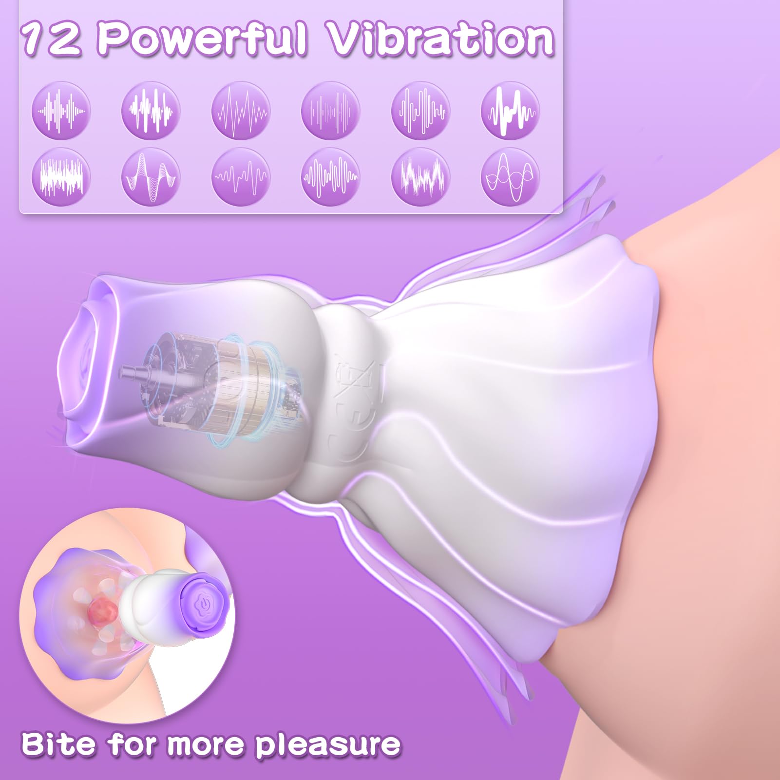 Upgraded Squeezing Nipple Toys Vibrating Nipple Clamps With 12 Modes Rose Sex Toy