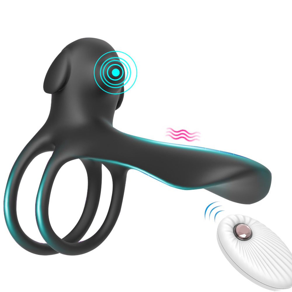 Penis Vibrator With Double Ring Couples Vibration Remote Control Vagina Clitoris Stimulator