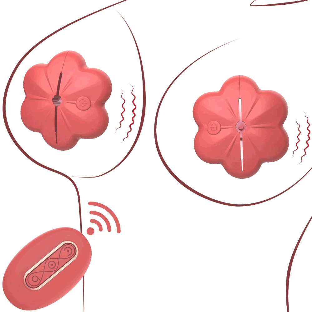 Remote Control Adjustable Rose Vibrating Nipple Clamps