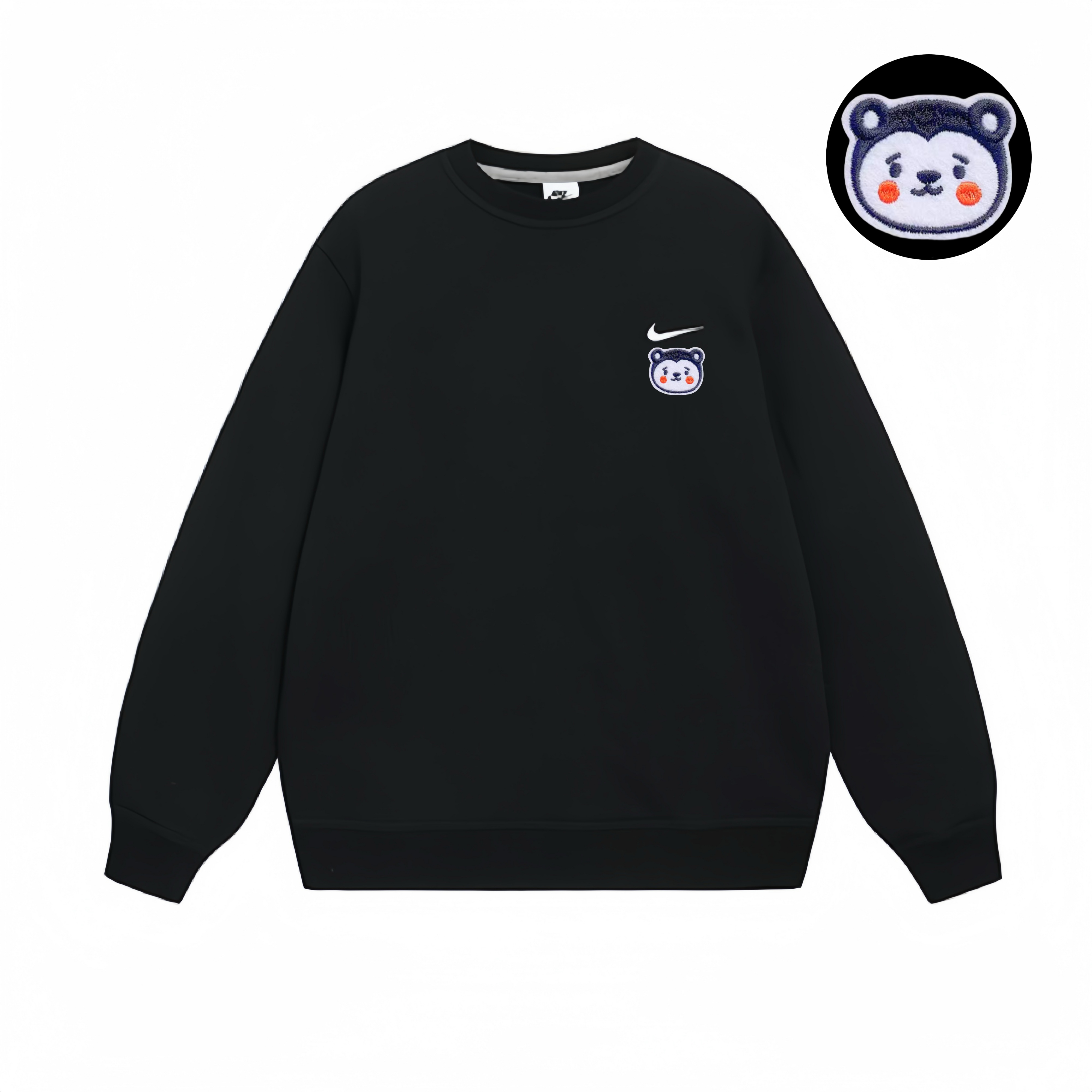 Nike Fleece Lined Thermal Pullover Long Sleeved Sweatshirt Unisex Black