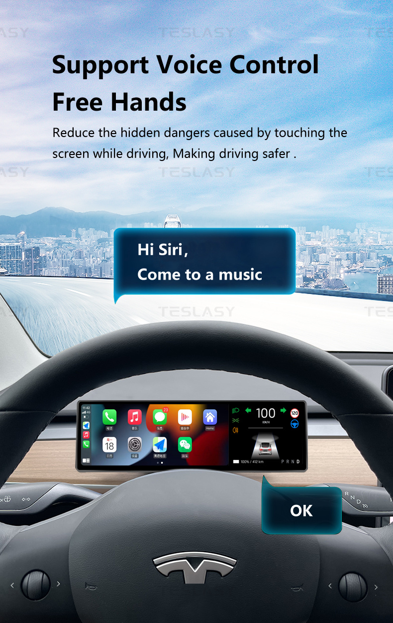 TESLASY Model 3/Y/Model 3 Highland T8 8.8-inch / T6 (6.2-inch) Center Console Dashboard Touch Display Dashboard Instrument Cluster