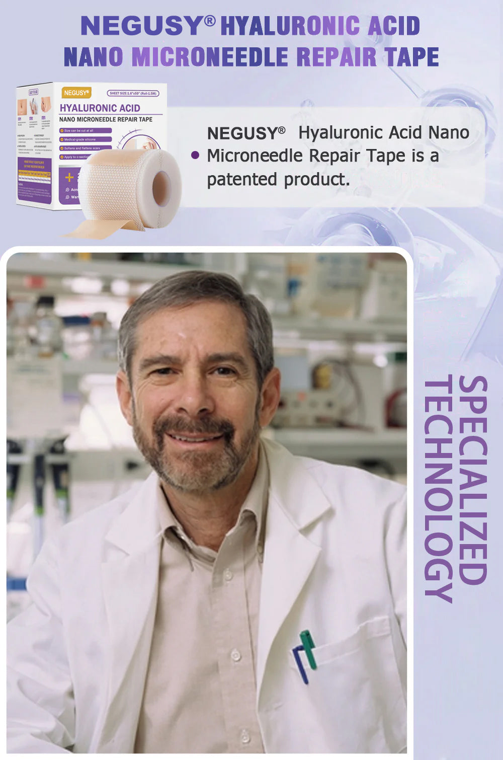 Bostore® hyaluronic acid nano micro-needle regenerating patch image Bostore® hyaluronic acid nano micro-needle regenerating patch