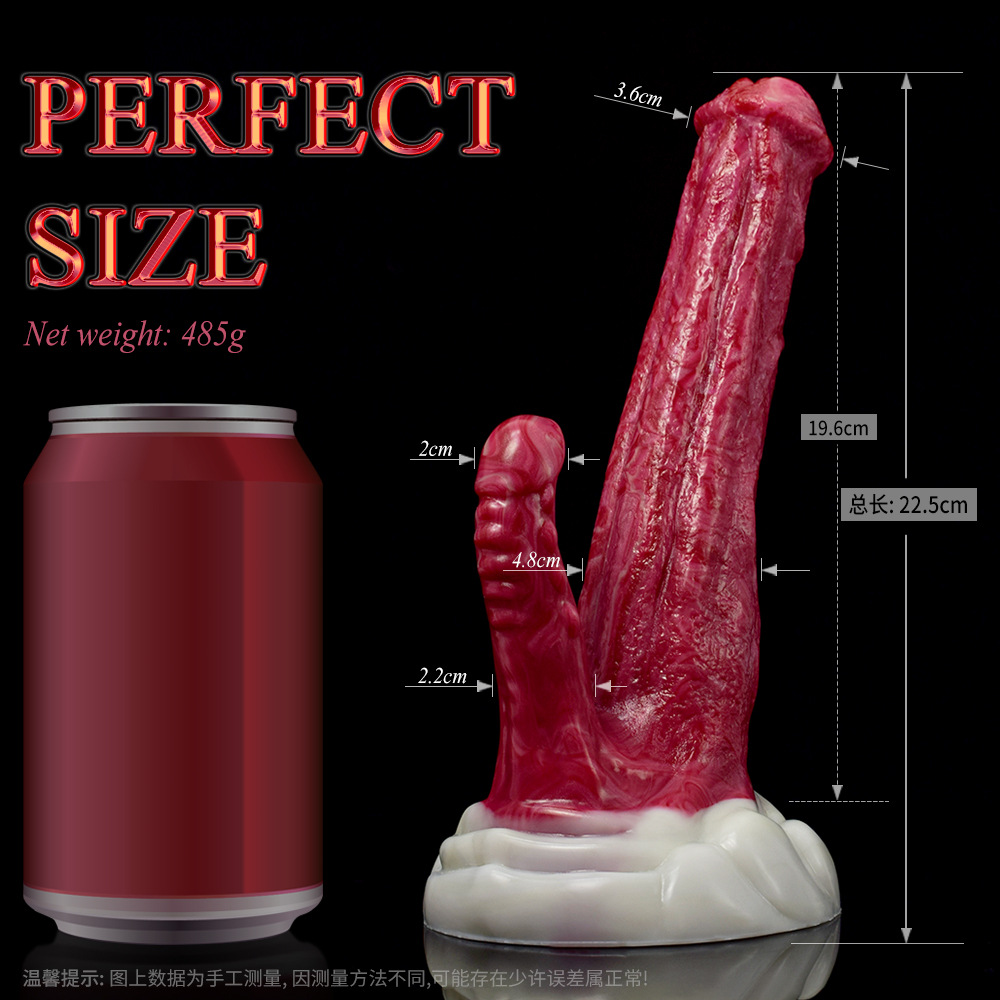 Large And Small Double-headed Imitation Heteromorphic Penis Female False Penis Dual-channel Vaginal And Anal Dual-purpose Comrade Masturbation Sex Products