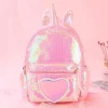 Kids Girls Unicorn Cute Sequins Backpack School Bags