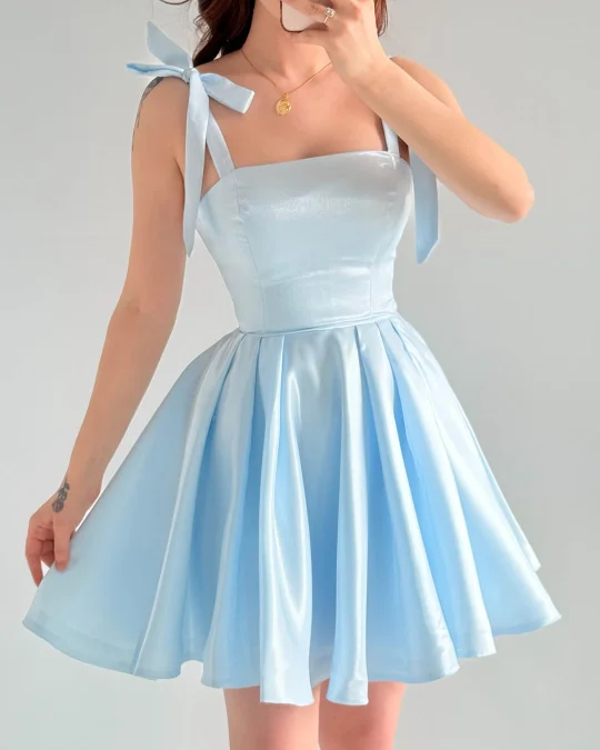 Lovely Lace-up Sky Blue Short Mini Prom Dress | ZT0728