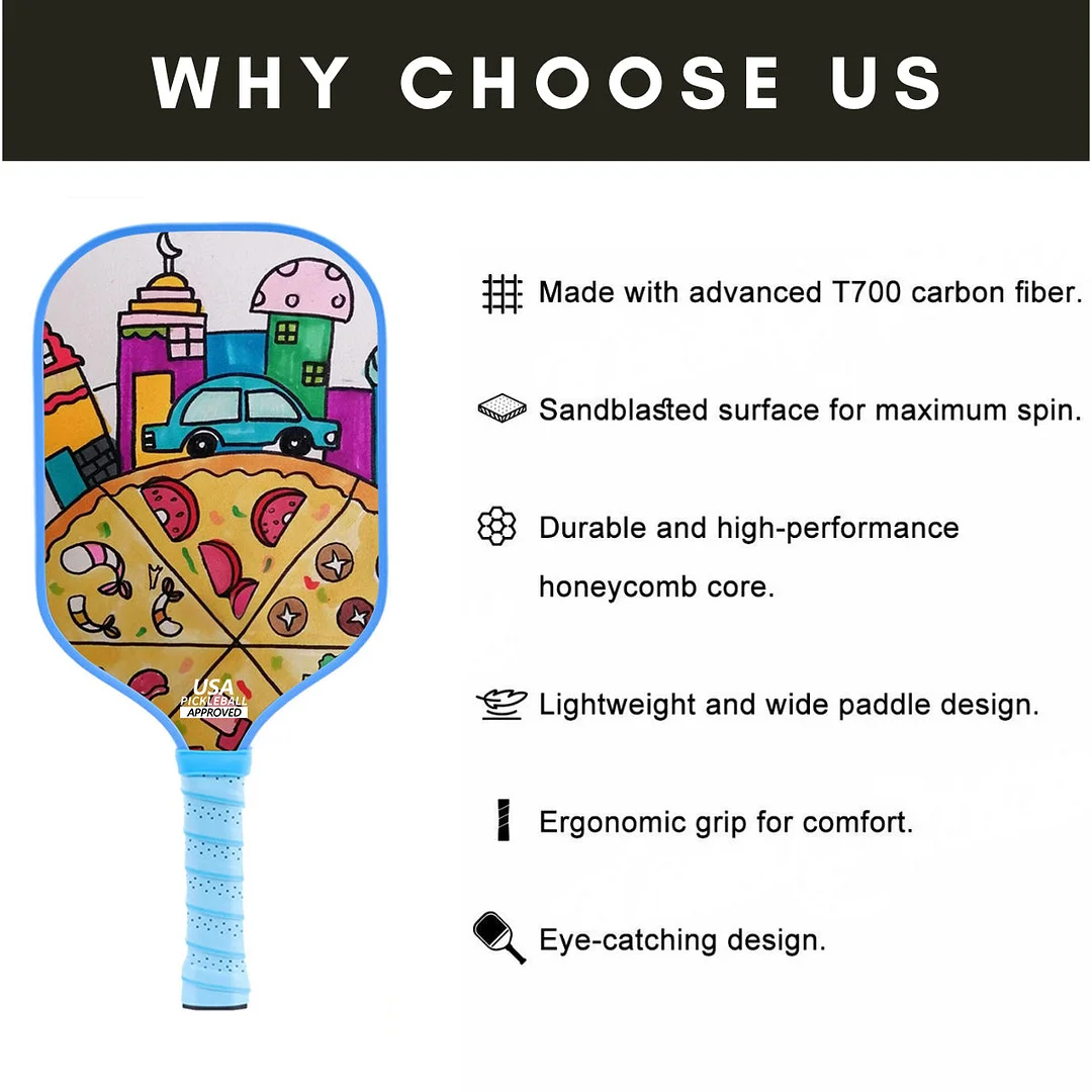 Original Paddle (16mm) T700 Sandblasted Carbon Fiber-Whimsical Whack