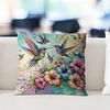 Flower Hummingbird-Pillow Case-3 strands 11CT Stamped Cross Stitch-45*45CM