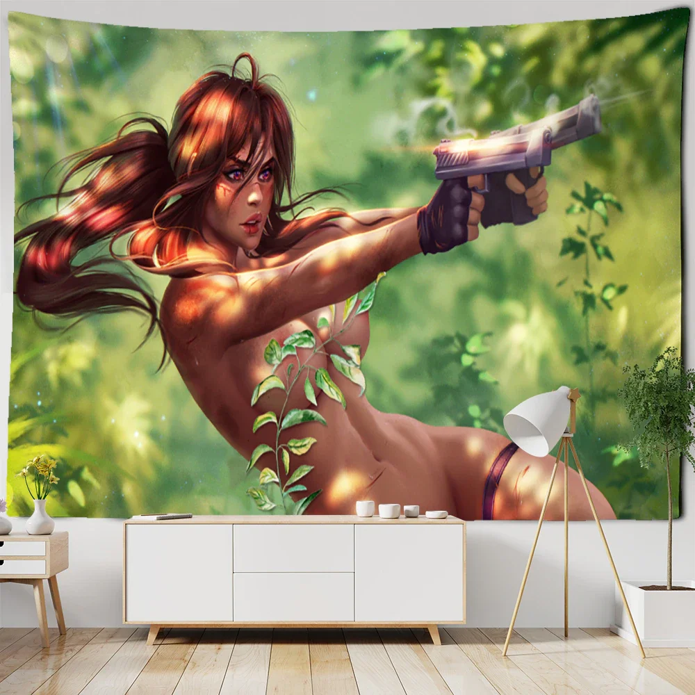 Nigikala Nude Girl Tapestry Wall Hanging Magic Science Fiction Bohemian Hippie Mandala Art Living Room Bedroom Home Decor