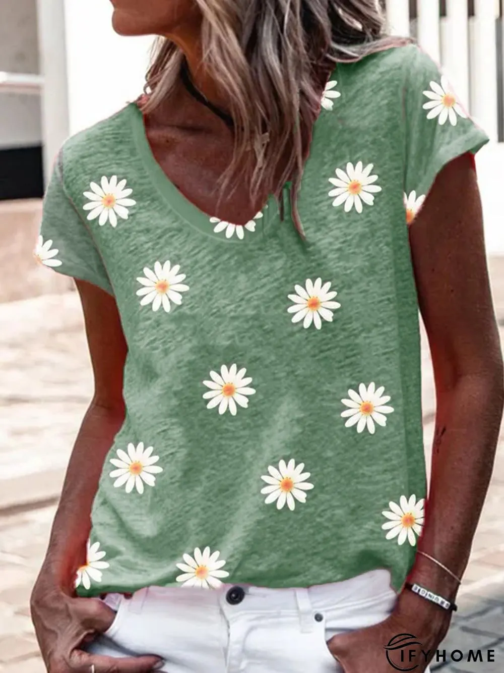 Floral Short Sleeve T-shirt | IFYHOME