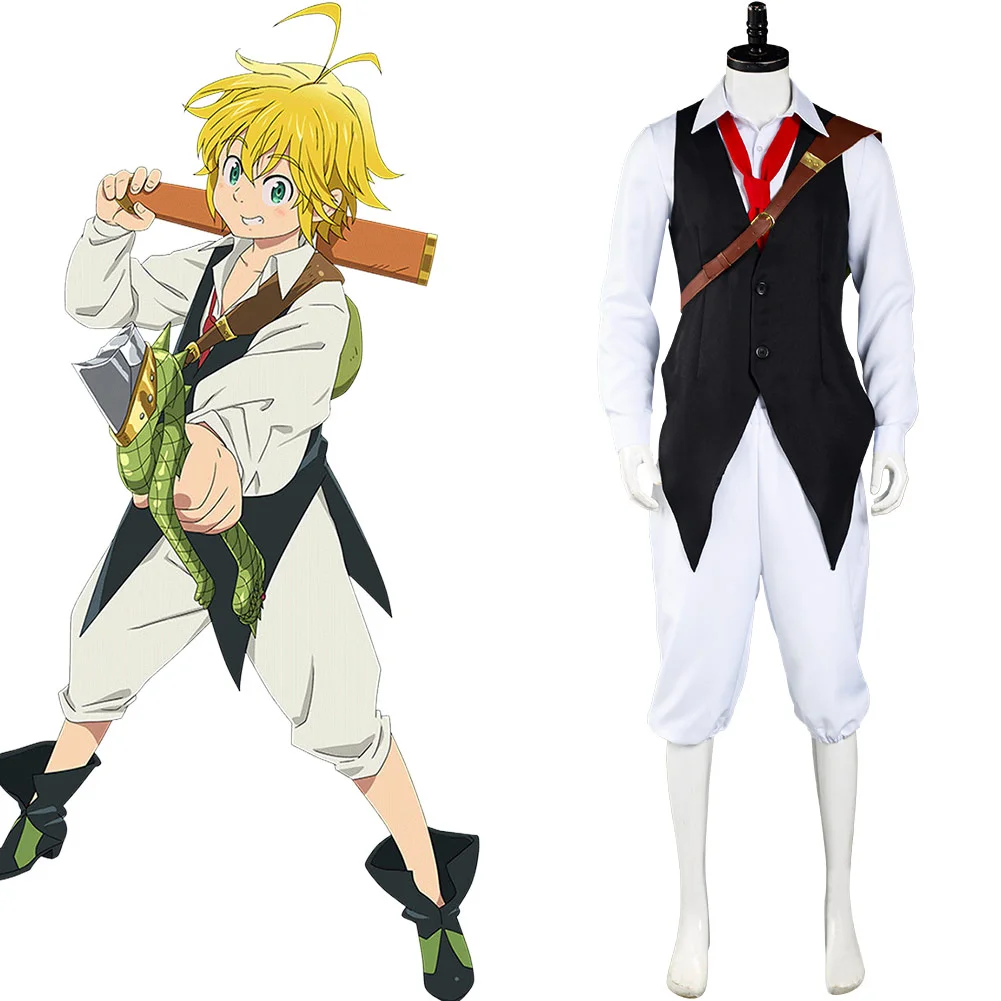 The Seven Deadly Sins Shirt Pants Outfit Meliodas Halloween Carnival Suit Cosplay Costume