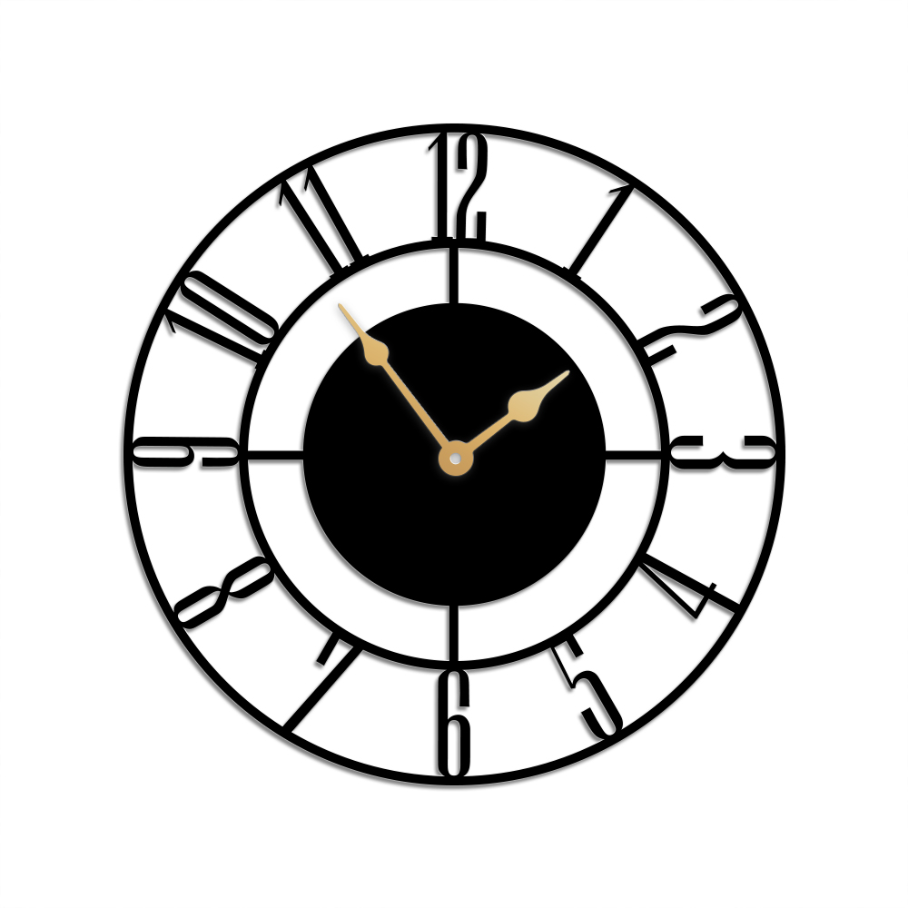 Modern Silent Metal Wall Clock Metal Wall Art -BlingPainting-Customized Products Make Great Gifts