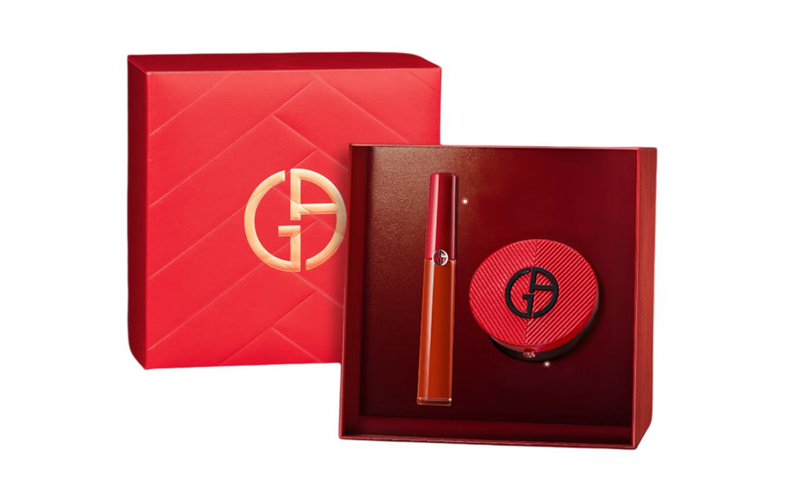 AMANI New Year Limited Foldable Skirt Red Air Cushion Legend Red Lipstick Glaze Makeup Sets Natural 6.5ml+15g