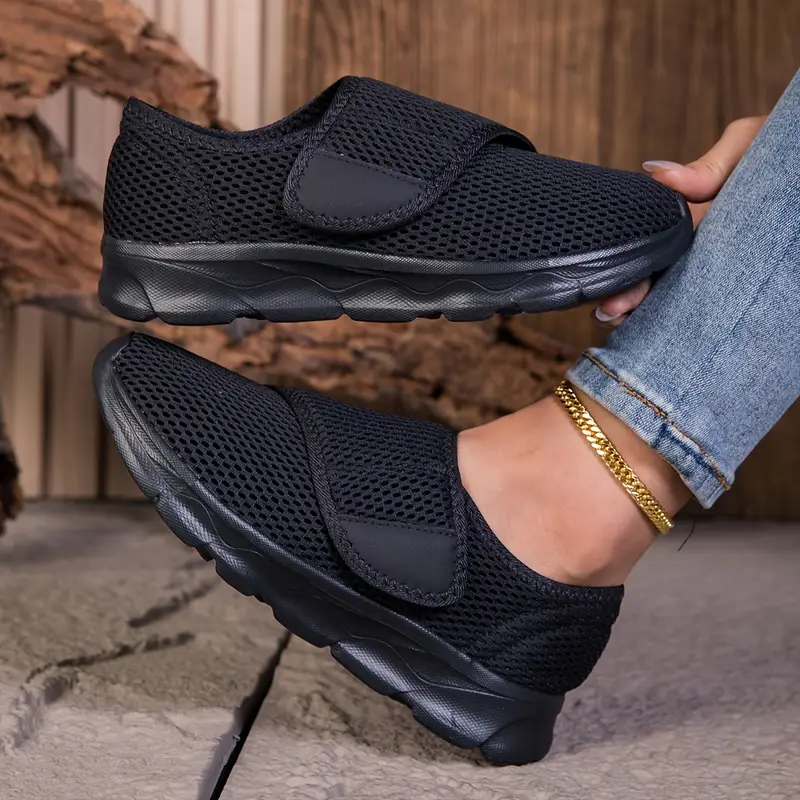 damskie ortopedyczne buty do chodzenia dla szerokich stóp regulowane paski miękki tkanina górne, przyjazne trampki z md podeszwa dla detali 2