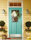 Cream Hydrangea Door Hanger Basket Wreath-mysite-Adracos