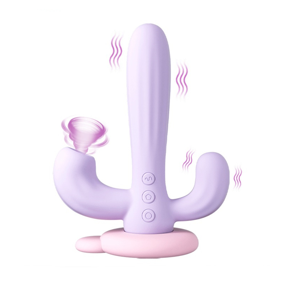 Cactus Vibrator - 3 In 1 Powerful Suction Vibration Rabbit Vibrator