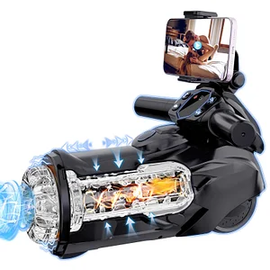 Motorcycle Male Sex Toys Penis Stroker With 9 Thrusting/sucking/vibrating Heating Mode
