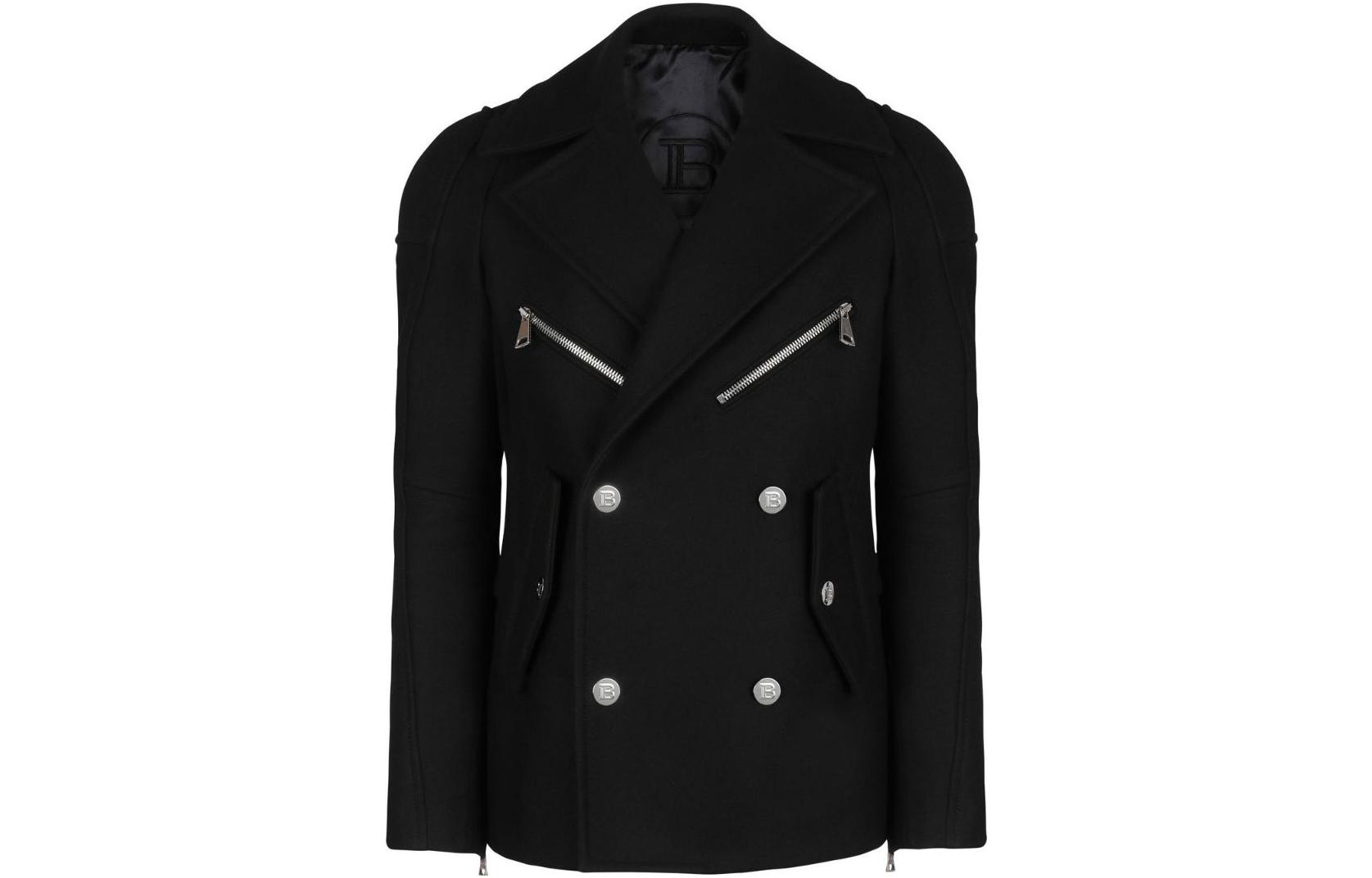 BALMAIN Coats Men Black