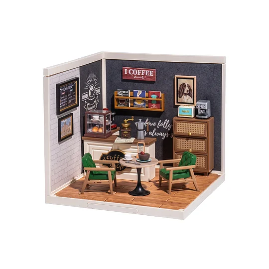 Rolife Super Creator Daily Inspiration Cafe Plastic DIY Miniature House Kit DW001 | Robotime Online