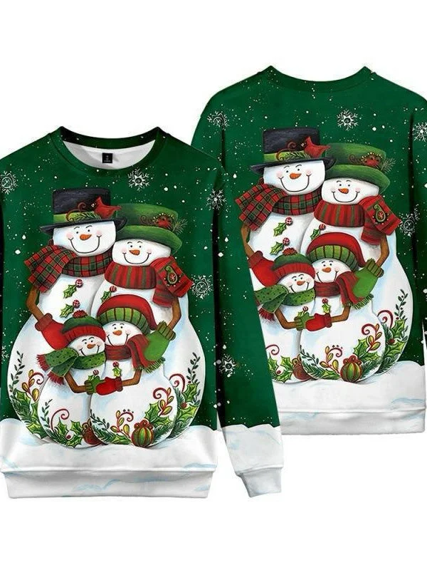 Women's Long Sleeve Scoop Neck Graphic Printed Tops
