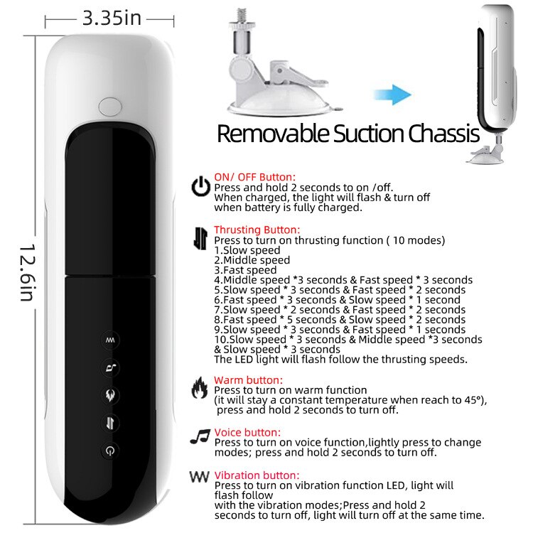 Tasse de masturbation vibrante et chauffante à 42 ° interactive à commande vocale F-35 pour hommes