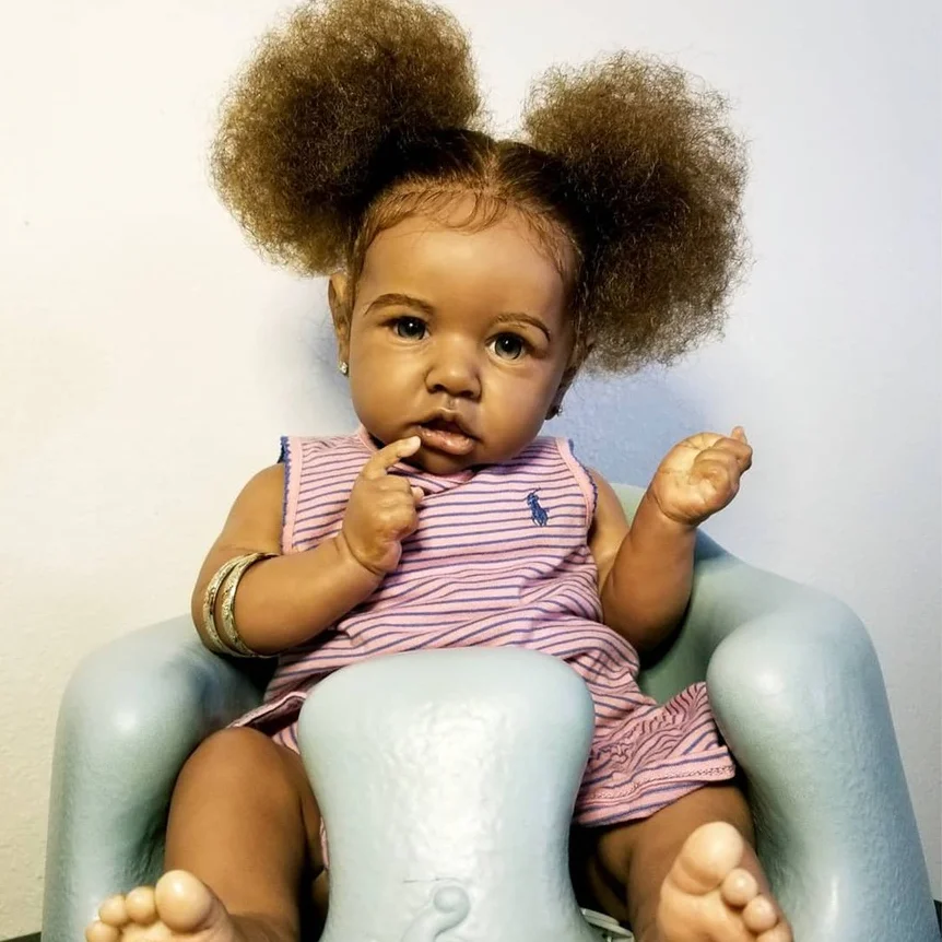 12'' African American Reborn Baby Doll Girl Realistic and Lifelike with Curly Hair Nalani By Creativegiftss® -Creativegiftss® - [product_tag] RSAJ-Creativegiftss®