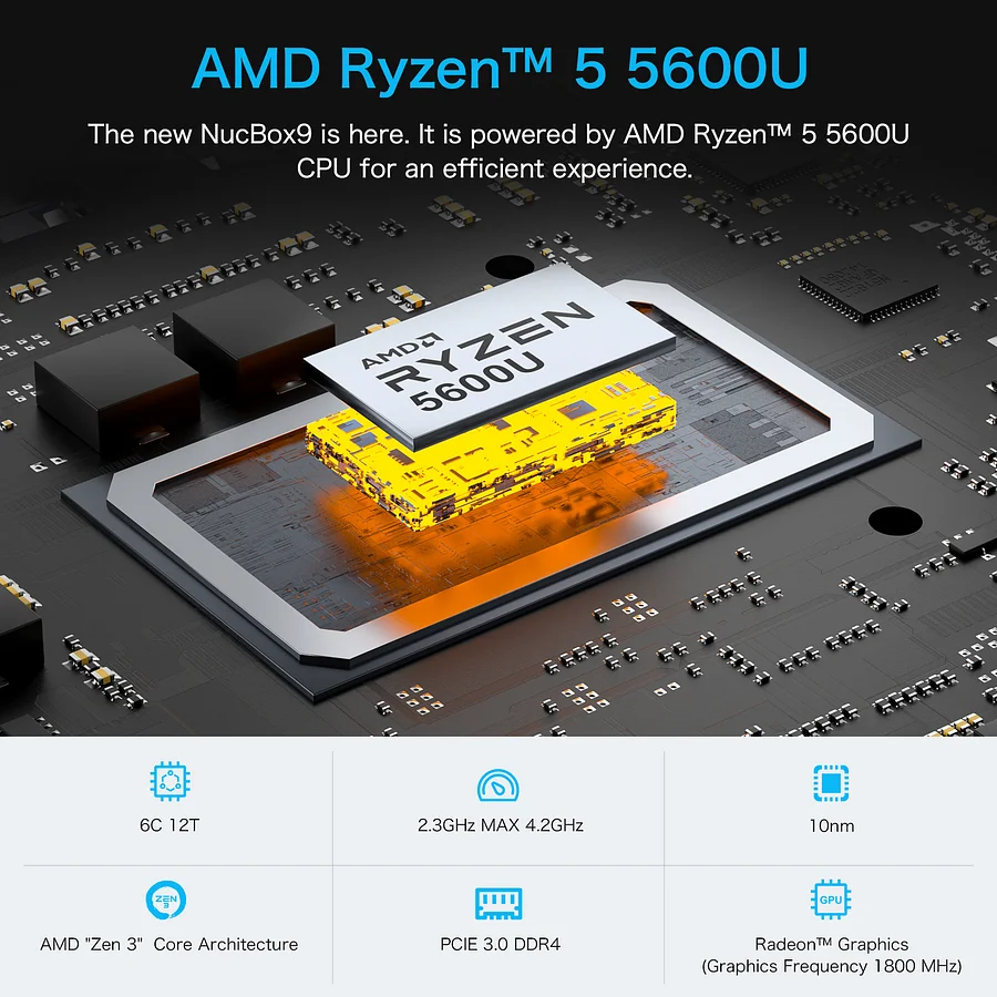 GMKtec AMD Ryzen 5 5600U Mini PC--NucBox 9 239.99
