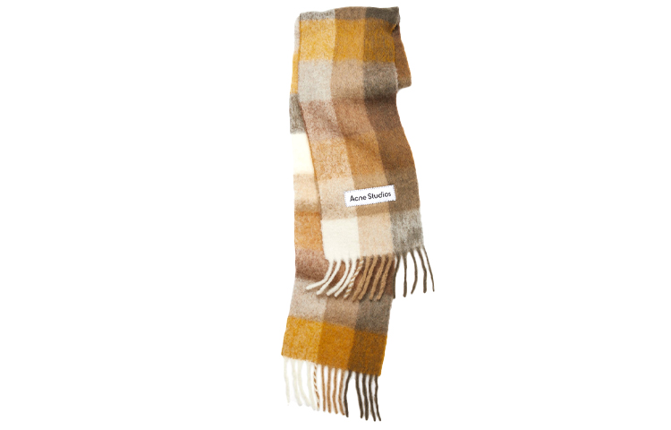 Acne Studios Knit Scarves Unisex White/Beige/Brown