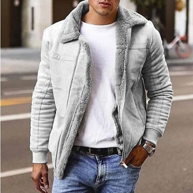 Men's Winter Jacket Fleece Jacket  Outdoor Daily Wear Warm Zipper Pocket Coats