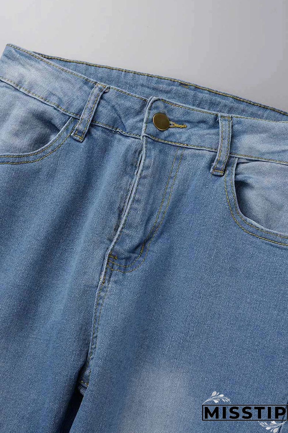 Black Fashion Casual Solid Patchwork High Waist Skinny Denim Jeans