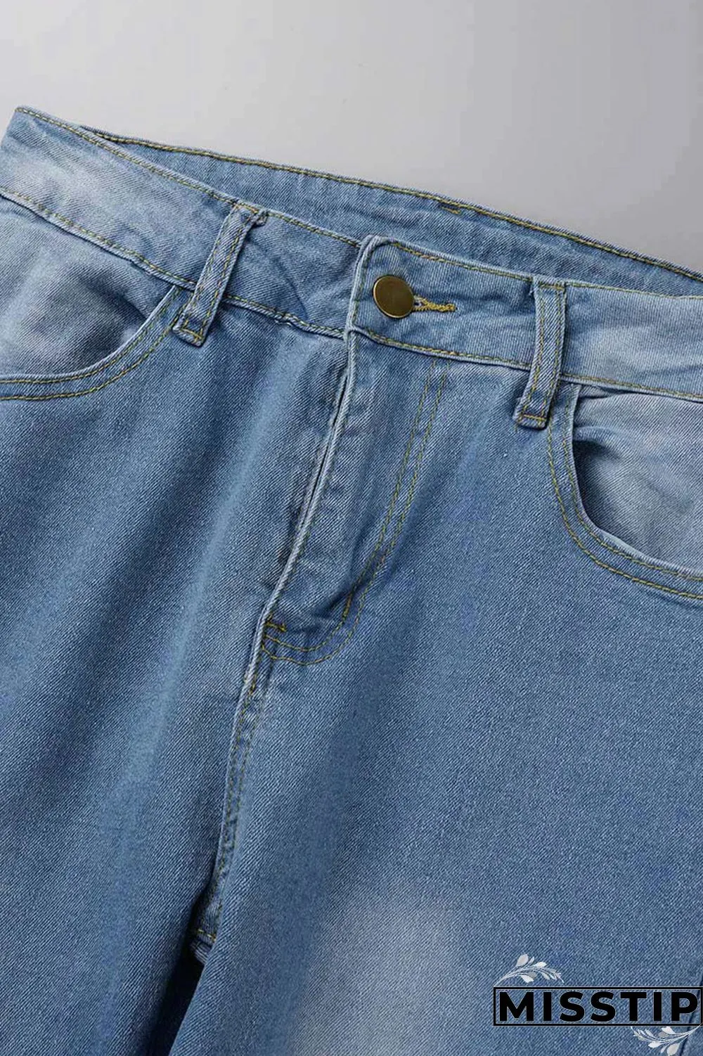 Black Fashion Casual Solid Patchwork High Waist Skinny Denim Jeans