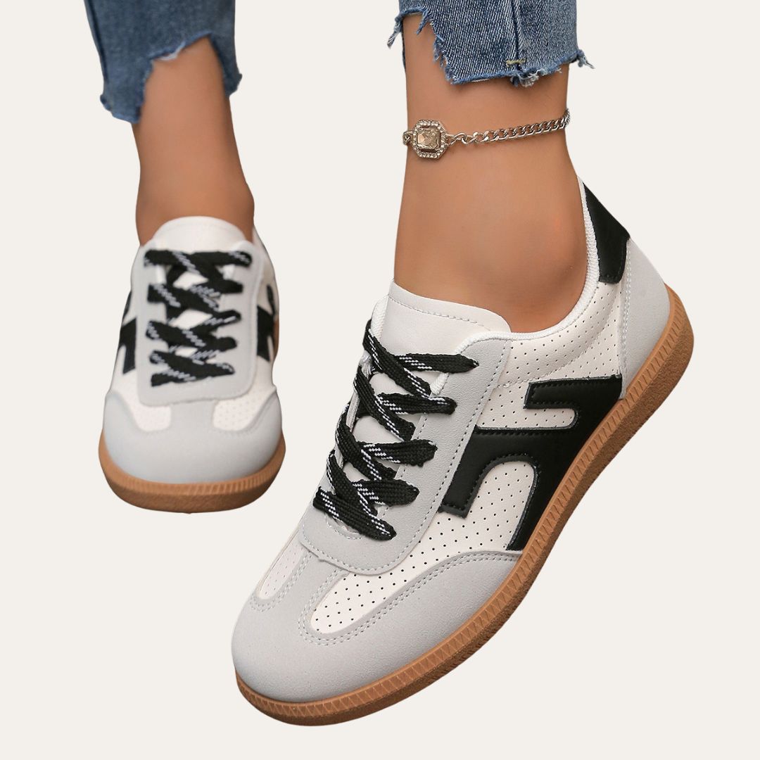 Product image showing orthopedic leather sneakers