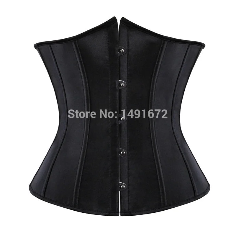 Corset Underbust for Women Top Sexy Waist Cincher Gothic Lingerie Vintage Shape Body Belt Plus Size Gorset Green Pink Red Black