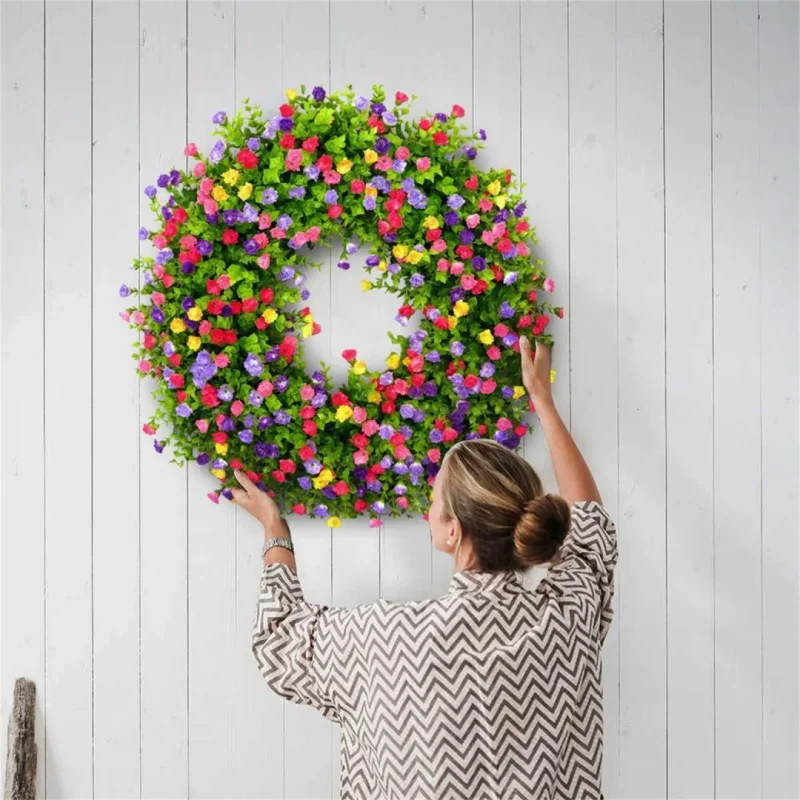 💐🎉Farmhouse Colorful Cottage Wreath