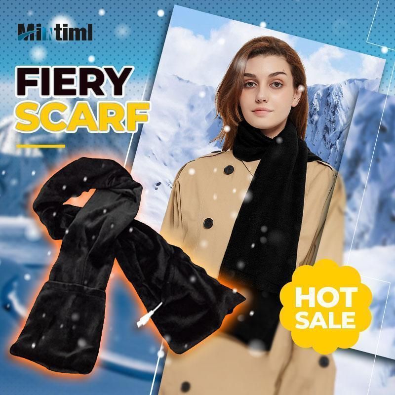 Mintiml Fiery Scarf Rechargeable Heated Scarf Knitted Spring Winter Women Scarf Plaid Warm Cashmere Scarves Shawls Neck - Smiths Picks - Winter Boots & Accessories