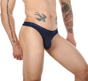 Transparent Ice Silk Slim Thong Men's Bikini Briefs