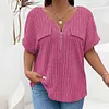 Gioiacombo&trade; T-shirt a maniche corte con zip taglie forti da donna